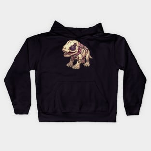 Scary Mummy Chibi T-Rex Isometric Dinosaur Skeleton Kids Hoodie